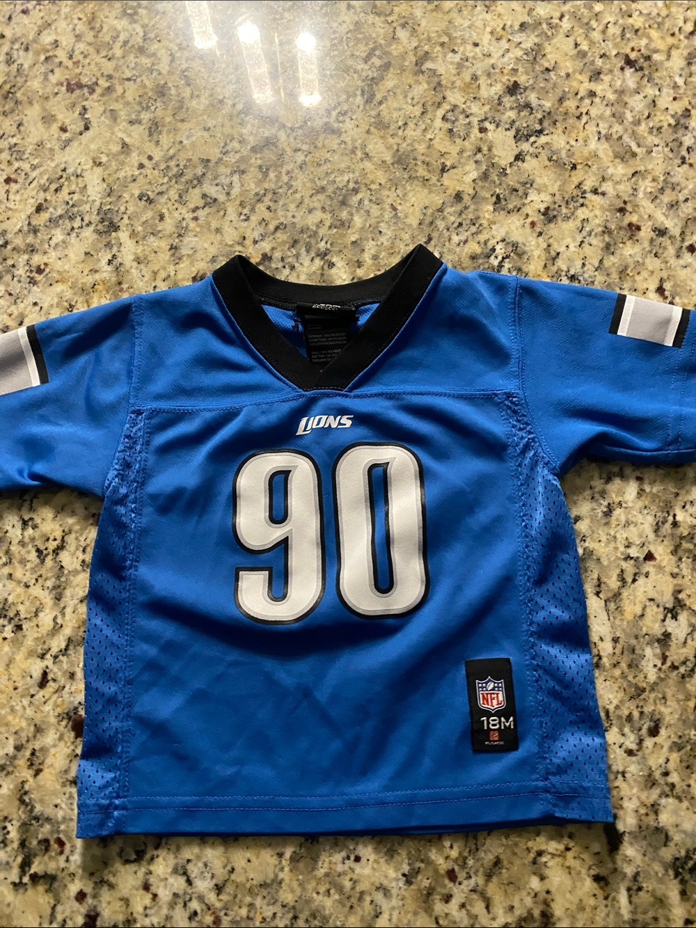Detroit Lions Toddler Blue #90 Football Jersey - 18M